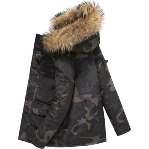 Winter Parkas Men Camouflage Windproof Jackets Casual Fur Hooded Collar Windbreaker Keep Warm Thicken Coats Down Men Clothing