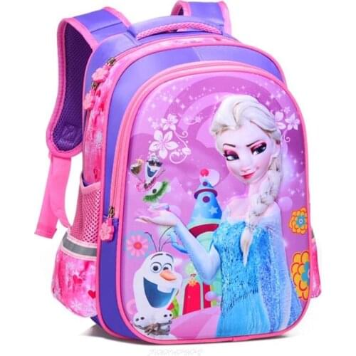 Disney new backpack frozen Princess primary school bag 3d cartoon childrens schoolbag kindergarten Sofia backpack