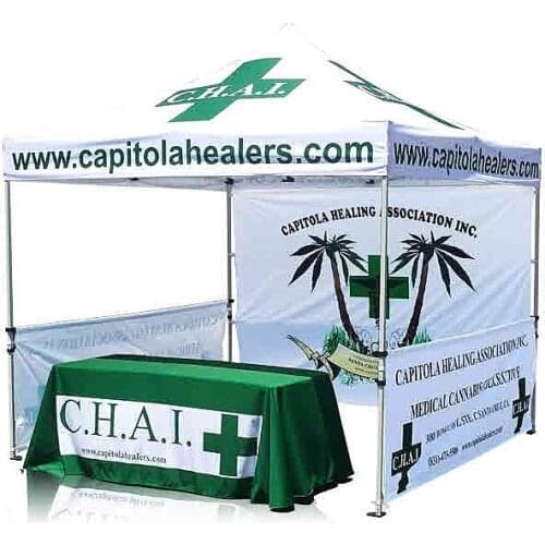3 x 3m Folding Tent Pop Up Gazebo Event Promotion Exhibition Wedding Marquee Canopy Tarpaulin Pavilion with 6ft Table Cloth