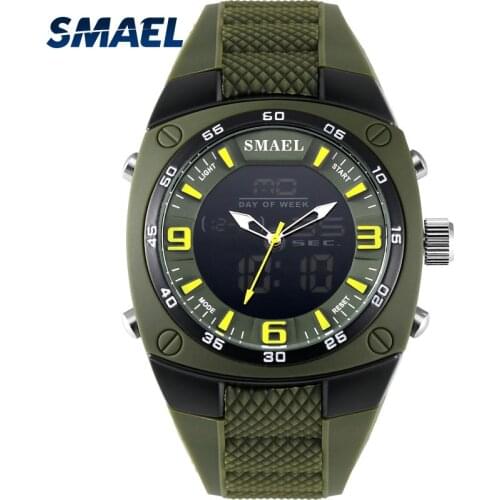 SMAEL 1008 Luxury Brand Clock Men Military Sports Watches Digital LED Quartz Wristwatches Rubber Strap Relogio Masculino Watch