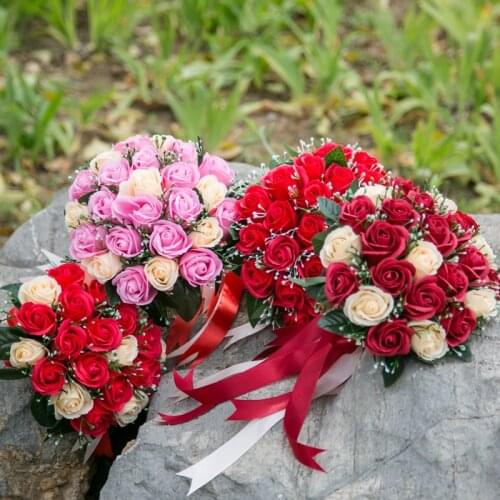 Bridal Bouquet Mariage Wedding Flowers Pink/Red/Burgundy Bridal Bridesmaid Bouquet Flower Artificial Rose Bride Flower Bouquet