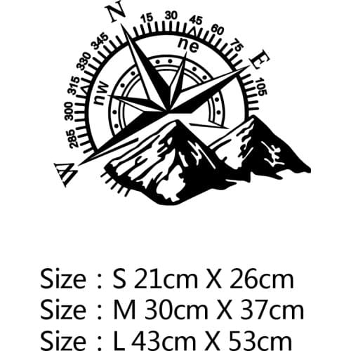 Creative Decal Compass Point of Mountain Car Sticker Funny Vinyl Car-Styling Decals for Auto Window Motorcycle Decor