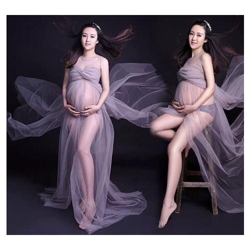 Spring autumn Pregnant Women Lace Dresses Maternity Photography Fancy Props Dresses Maternity Photo Shooting Crochet Lace Dress