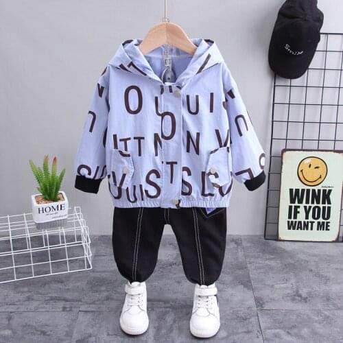 Spring Baby Clothes Boys Girls sport letters Hoodies jacket Pants Toddler Active Children Clothing sets Infant Kids Tracksuit