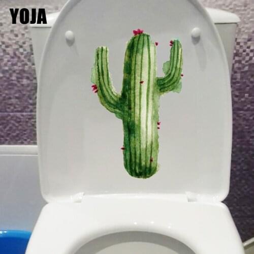 YOJA 14.6X23.5CM Hand Painted Watercolor Plant Cactus Childern Room Wall Sticker Toilet WC Decor T1-1209