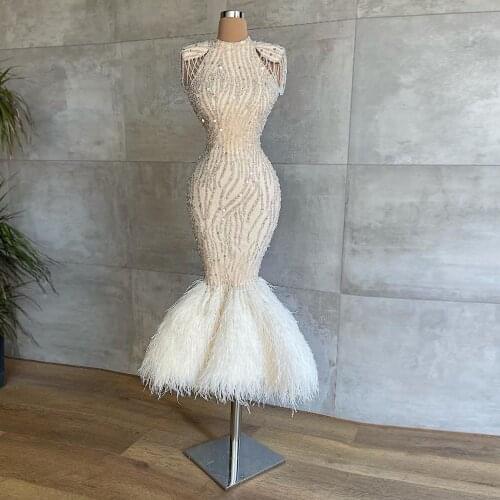 New Colorful Prom Dresses Luxury Feathers Spaghetti Strap Crystals Waistband High Split Women Pageant Prom Elegant Gowns Custom