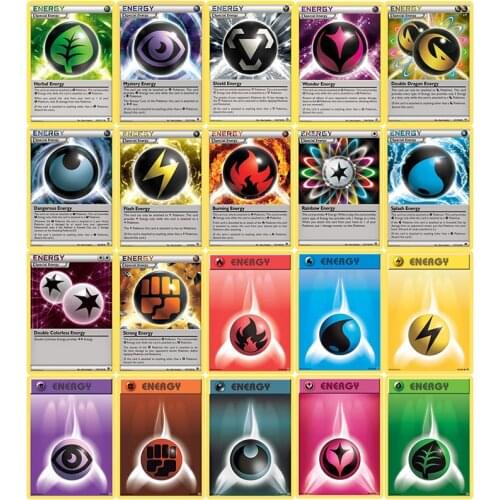 10-20 Pcs Pokemon ENERGY Card No Repeat Game Collection English Version Shining TOMY Battle Carte Trading Cards Toys Kids Gift