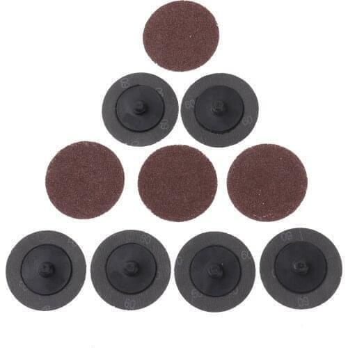 10Pcs Sanding Disc Roll Lock Sandpaper Quick Change Grinding Pad Surface Grind Polish Finish Burr Rust Paint Removal Sandpapers