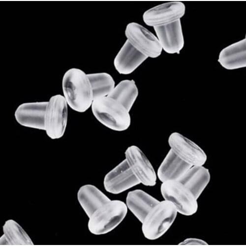 100pcs Ear Bob Silicon Back Earring Stoppers Safety Earring Stopper Earnut Women Jewelry Accessories