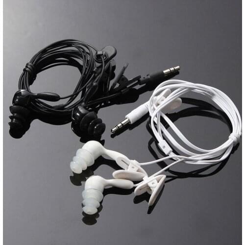 2 Pairs 3.5mm Stereo Bass Earphone Headphone Stereo Earphones with Clip IPX8 Waterproof Swimming Swim Water Sports & Diving