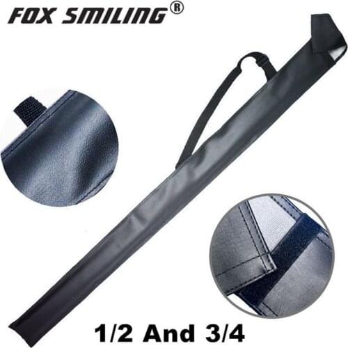 3/4 Black Leather Snooker Cue Bag 112cm And 1/2 Billiards 80cm Pool Cue Black Bags