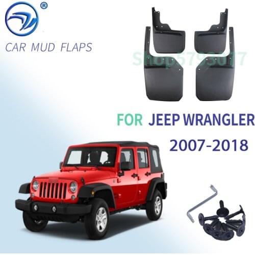 4PCS FRONT+REAR MUD FLAPS FIT FOR JEEP WRANGLER JK 2007-2016 MUD FLAP SPLASH GUARDS FENDER 2015 2014 2013 2012 2011 2009 2010