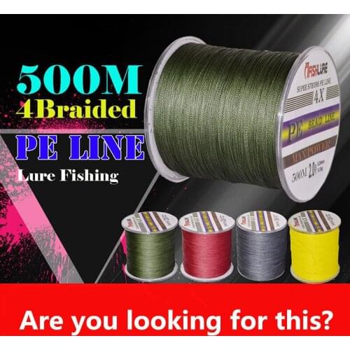 500m Pe Fishing Line 4 Strand Braided Strong Accessories Leash Braid Woven Wire Tresse Peche Beach Fishing Fly Tackle Carp Fish