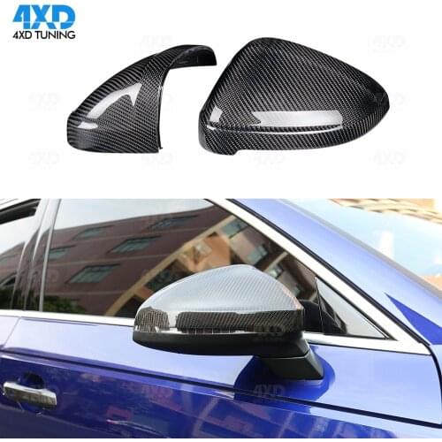 A4 A5 Mirror Cover For Audi RS5 B9 S4 S5 RS4 dry Carbon Fiber Side RearView Mirror Cover Replacement&add on 2016 2017 2018 2019