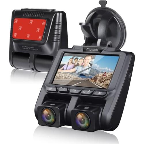 TOGUARD CE45 Car Camera Dual Dashcam Full HD 1080P 3 "LCD On-Board Camera with 340 ° Wide Angle, G-Sensor, WDR,Parking Monitor