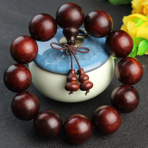 Blood Sandalwood Bracelet, African Leaflet Red Bead