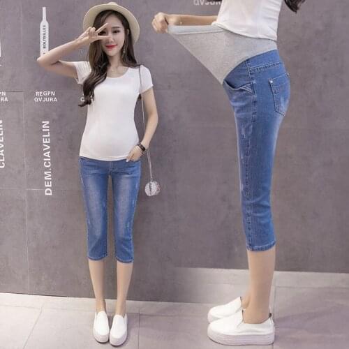 Trousers Maternity 7point Jeans Pants Gravida ShortCapris Pregnancy Goods women Clothes overalls Plus Size vetement femmel