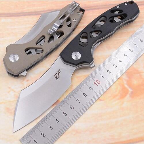 Eafengrow 100% D2 steel Chaves ball bearing flipper Folding G10 Camping Hunting Kitchen Survival Outdoor EDC Tool Utility Knife
