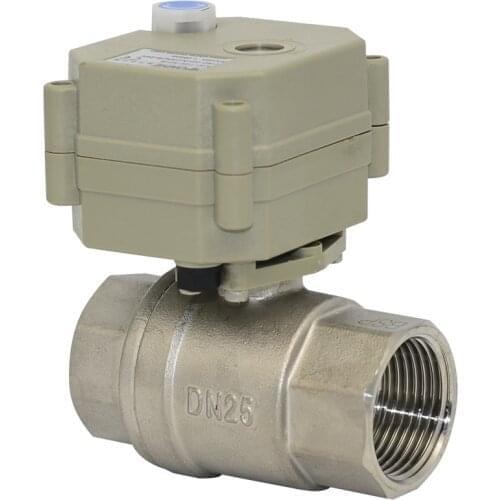 1'' BSP/NPT Electric Water Valve DC5V/12V/24V Electrical ON/OFF Motorized Ball Valve SS304 Full Bore Position Feedback Signal