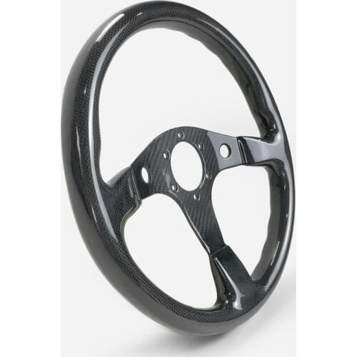 EPR Universal Fit For Civic Supra BRZ GT86 FT86 MX5 GTS S Type Carbon Fiber Flat Steering Wheel (340mm diamete,6 bolts 70mm PCD)