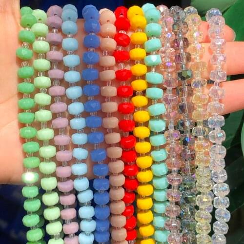 16Style 8mm Wheel Shape Upscale Crystal Austrian Rondelle Glass Faceted Round Loose Beads for Jewelry Making Diy Accessories