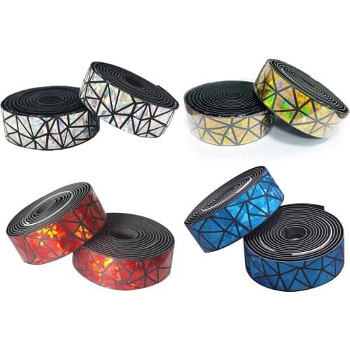 Road Bike Metal Gradient Handlebar Strap Riding Equipment Bicycle PU Strap Bicycle Colorful Sweat-absorbent Handlebar Tape