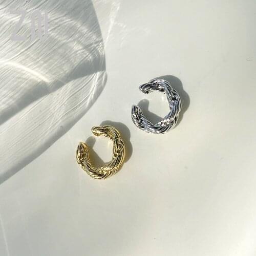 ZN 1pcs Fashion Simple Gold Plated Flower Clip Earrings For Women Girls Cute Ear Cuff Clip Without Piercing Jewerly