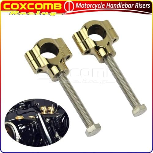 Motorcycle 7/8" 22mm/25mm Aluminium Alloy Handlebar Risers Mount Clamp Kit For Harley Bobber Chopper Cafe Racer Triumph Custom