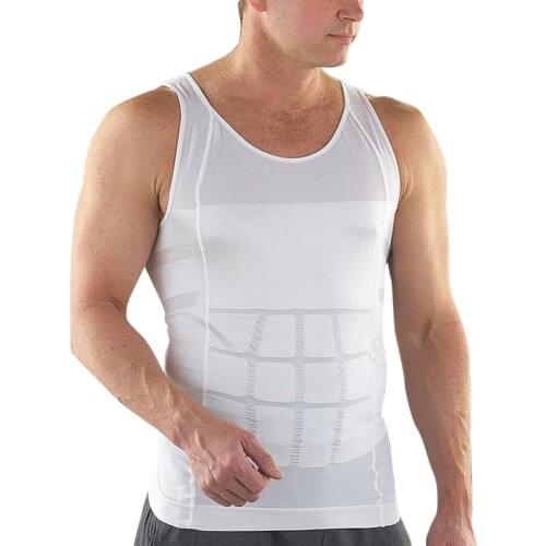 Men Tight Slimming Body Shapewear Vest Shirt Abs Abdomen Slim Tummy Belly Slim Body Shaper Underwear Vest Undershirt
