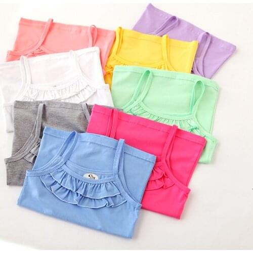 Baby Kids Clothes 2-8 Year New Summer Girls T Shirt Cotton Sleeveless Garment T Shirt For Girls Tops Tees Outwear Clothing