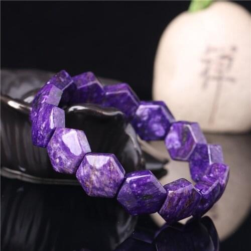 Natural Charoite Diamond Bracelet Bangle Aura Crystal Gem Hand Row Mens and Womens Party Wedding Fine Jewelry Gifts