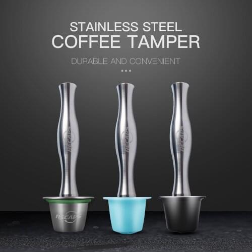 RECAPS Stainless Steel Coffee Tamper Filling Tool for Nespresso Machine Refillable Reusable Capsule Pod Pressing Coffee Grind
