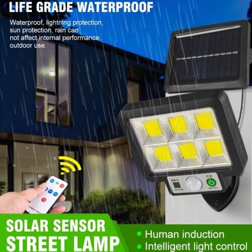 Solar Street Lights LED Outdoor Solar Lamp Waterproof Human Motion Sensor Street Light Garden Lawn Courtyard 56LED Solar Light