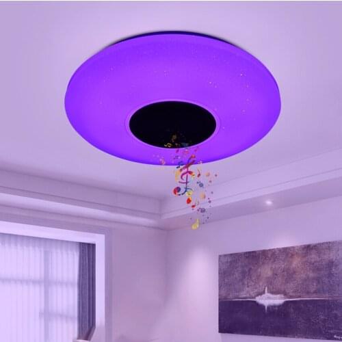 Modern RGB Music Ceiling Lamp Living Room Bedroom Dimmable Remote Control Atmosphere Lamp Indoor Decor Bluetooth Ceiling Lights