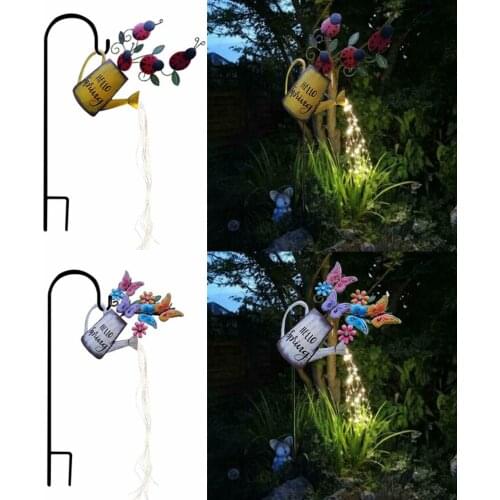 Star Shower Garden Art Light Watering Can Lights Solar Waterfall Lights Outdoor Garden Decor Led Lamp Yard Romantic Atmosphere