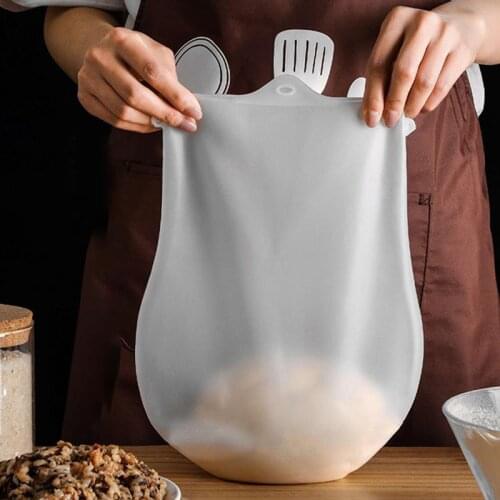 1pc Silicone Kneading Dough Bag Food Grade Flour Mixing Silicone Bag Preservation Kitchen Baking Tool Kitchen Gadget Accessories