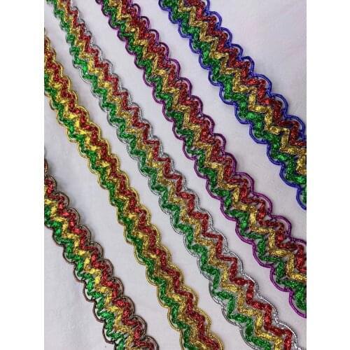 10 Yards Mixed Color Vintage Embroidery Braid Lace Red or Colorful Clothing Decoration Lace Trim
