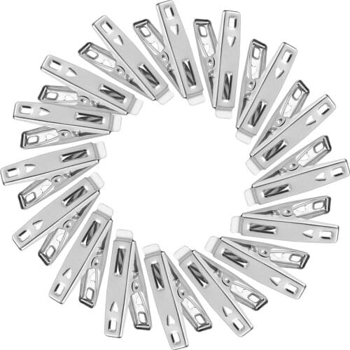 100PCS Clothes Pins Stainless Steel Hanging Clothing Clip Outdoor Windproof Towel Sock Coat Clothesline Hanger Peg