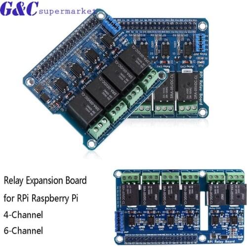 4/6 Channel RPi Relay Module Expansion Board for Raspberry Pi 3 2 A+B+2B 3B US diy electronics
