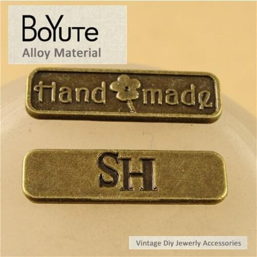 BoYuTe (100 Pieces /lot) 12*22MM Antique Bronze Plated Metal Vintage Word Plated Diy Handmade Charms Jewelry Making