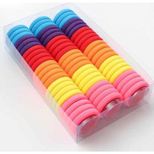 66pcs/Bag Color Rubber Bands Elasticity Hair Bands Girls Ponytail Headwear Gum Kids Lovely Hair Accessories Headband Gift