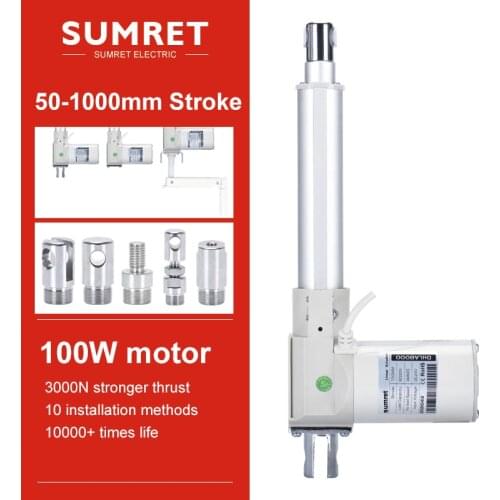 Electric Linear Actuator Of Garage Door Low Noise Micro Gear Motor Controller DC12V 8000N Load 550mm 850mm Stroke Aluminum Alloy