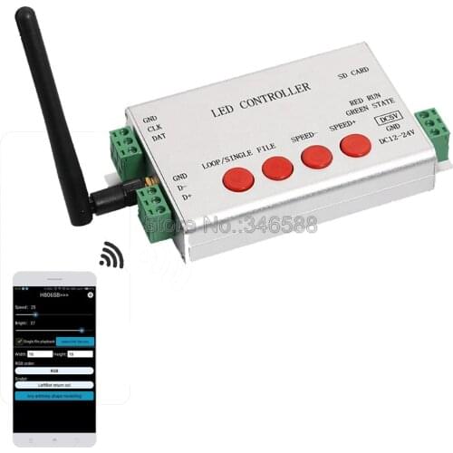 H806SB WiFi SPI Controller Support 2048 Pixel DMX512 Control WS2812 WS2811 Programmable LED Controller Android / iOs APP Control
