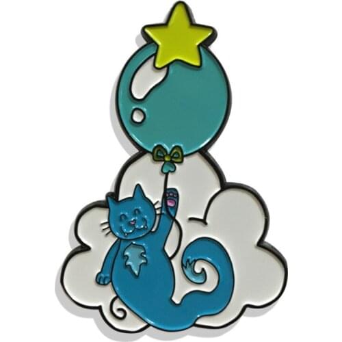 Custom Die Cast Silver Badge Cute Cat Badges