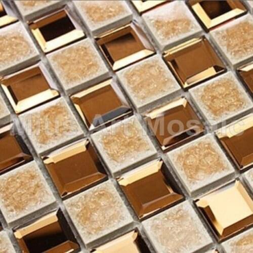 Brown mirror Tile mixed ceramic mosaic for Kitchen Backsplash A41802