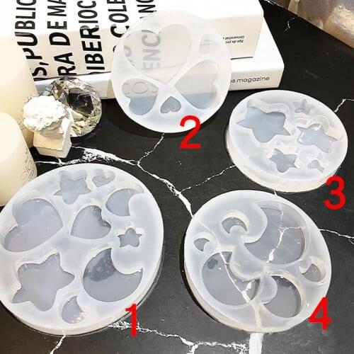 Lovely heart moon star Silicone Mold for chocolate jewelry earring pendant making Resin jewelry tool UV epoxy resin molds crafts