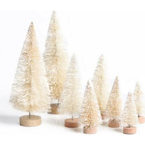 8-Piece Mini Christmas Tree Sisal Silk Cedar - Decoration Small Christmas Tree - Gold Silver Blue Green White Mini Tree