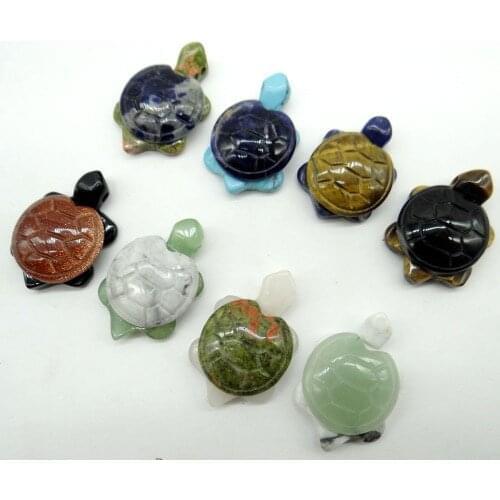 Natural stone Quartz crystal Turquoises tiger eye aventurine tortoise pendant for diy Jewelry making necklace Accessories1pcs