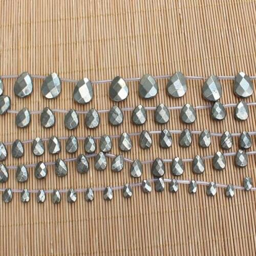 Natural Pyrite Faceted Plane waterdrop Beads 15inch per strand,For DIY Jewelry Making !We provide mixed wholesale for all items
