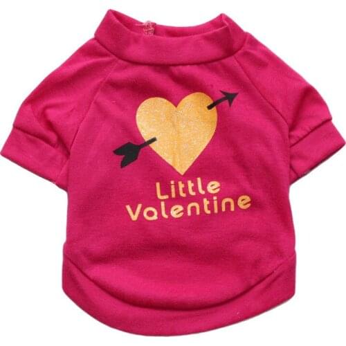Pet Clothing Dog Clothing Shoulder Shirt Spring and Autumn Style LITTLE VALENTINE